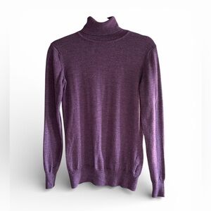 BARBOUR Merino Wool Turtleneck Sweater Wineberry Purple S